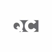 monogramme du logo qc avec modèle de conception de style d'espace négatif vecteur