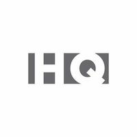 monogramme du logo hq avec modèle de conception de style d'espace négatif vecteur