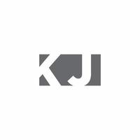 monogramme du logo kj avec modèle de conception de style d'espace négatif vecteur