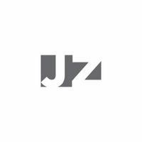 monogramme du logo jz avec modèle de conception de style d'espace négatif vecteur