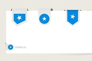 étiquette drapeau collection de Somalie dans différent forme. ruban drapeau modèle de Somalie vecteur