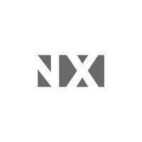 monogramme du logo nx avec modèle de conception de style d'espace négatif vecteur