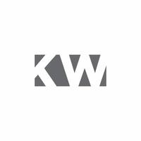 monogramme du logo kw avec modèle de conception de style d'espace négatif vecteur