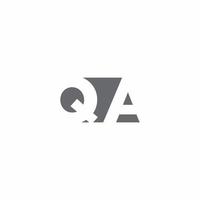 monogramme de logo qa avec modèle de conception de style d'espace négatif vecteur