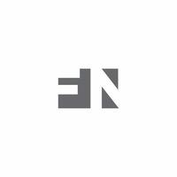 monogramme du logo fn avec modèle de conception de style d'espace négatif vecteur