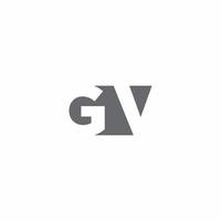 monogramme du logo gv avec modèle de conception de style d'espace négatif vecteur