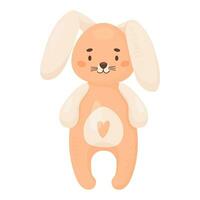 les enfants jouet. mignonne peluche lapin. vecteur illustration dans dessin animé style. des gamins collection.