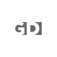 monogramme du logo gd avec modèle de conception de style d'espace négatif vecteur