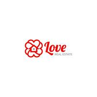 l'amour Accueil logo conception vecteur