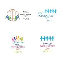 vecteur illustration de monde population journée concept, 11juillet. surchargé, surchargé, explosion de monde population et famine.