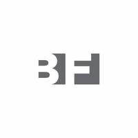 monogramme du logo bf avec modèle de conception de style d'espace négatif vecteur