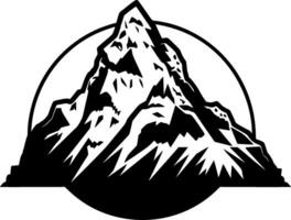 montagnes - noir et blanc isolé icône - vecteur illustration