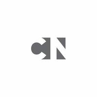 monogramme du logo cn avec modèle de conception de style d'espace négatif vecteur