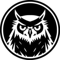 hibou - minimaliste et plat logo - vecteur illustration