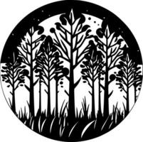 forêt, minimaliste et Facile silhouette - vecteur illustration