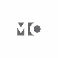 monogramme du logo mo avec modèle de conception de style d'espace négatif vecteur