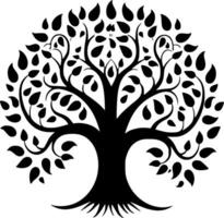 arbre - minimaliste et plat logo - vecteur illustration