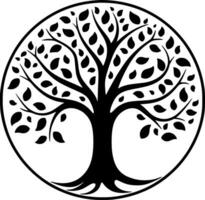 arbre - minimaliste et plat logo - vecteur illustration