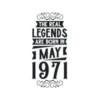 née dans mai 1971 rétro ancien anniversaire, réel Légende sont née dans mai 1971 vecteur