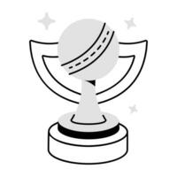 trophée de cricket à la mode vecteur