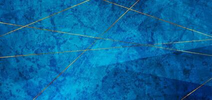 bleu grunge entreprise abstrait Contexte avec d'or lignes vecteur