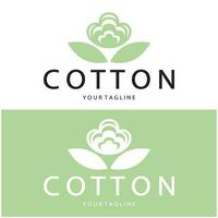 doux Naturel biologique coton fleur plante logo pour coton plantations, Industries, affaires, textile, vêtements et beauté, vecteur