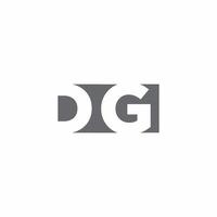 monogramme du logo dg avec modèle de conception de style d'espace négatif vecteur