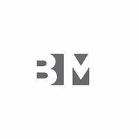 monogramme du logo bm avec modèle de conception de style d'espace négatif vecteur