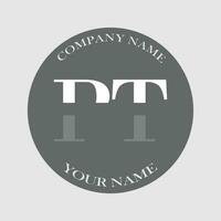 initiale pt logo lettre monogramme luxe main tiré vecteur