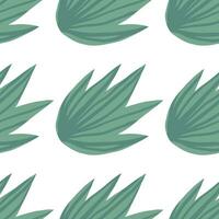 main dessiner Facile tropical vert feuilles sans couture modèle. vecteur