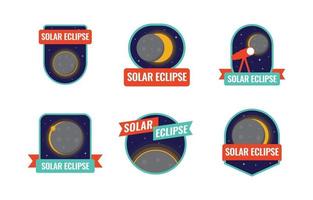 collection de badges d'éclipse solaire vecteur
