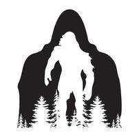 bigfoot silhouette t chemise conception. vecteur illustration.