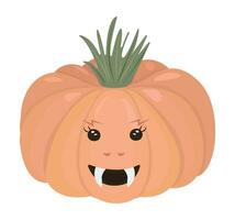 Halloween citrouille mignonne monstre, vecteur Couleur illustration