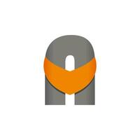 Créatif dernier une logo, orange, simple, faire le ménage, initiale logo, vecteur