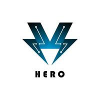 héros logo tegh bleu Facile . vecteur