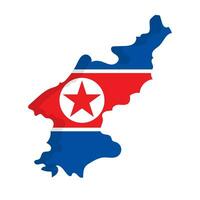 Nord Corée drapeau carte icône. vecteur. vecteur
