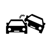 voiture collision silhouette icône. circulation accident. vecteur. vecteur