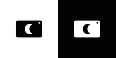 moderne et unique nuit caméra logo conception vecteur