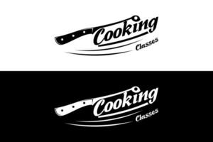 cuisine classe logo conception avec chef couteau concept, chef couteau logo modèle vecteur