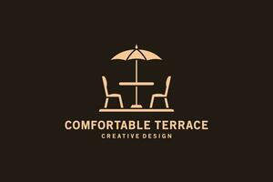 luxe minimaliste terrasse café symbole logo vecteur illustration conception