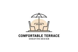 moderne minimaliste terrasse café symbole vecteur illustration conception