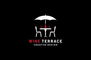 Créatif moderne du vin terrasse café symbole vecteur illustration conception
