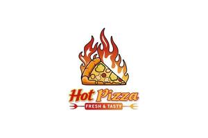 moderne vecteur abstrait Feu Pizza logo conception