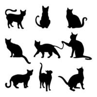 ensemble de vecteur silhouettes de chats