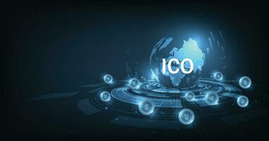 initiale pièce de monnaie offre ico. vecteur