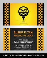 carte de visite de chauffeur de taxi vecteur