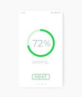 écran de progression, mise à jour, interface mobile, interface utilisateur vectorielle vecteur