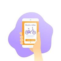 réserver une application de vélo, dessin vectoriel