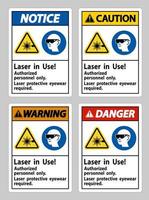 laser en cours d'utilisation personnel autorisé uniquement protection laser vecteur