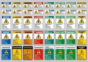 Risque de signe de symbole de choc électrique isoler sur fond blanc vecteur